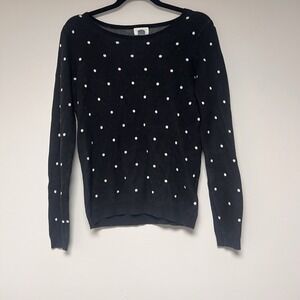 Old Navy Woman Black And White Polka Dot Sweater‎ Size M